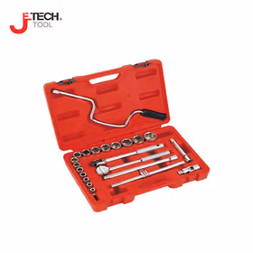捷科(jetech) 22件12.5mm(1/2")英制六角套筒组件；SK1/2-22INSP
