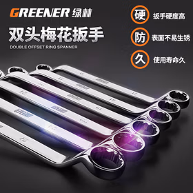 绿林（GREENER）梅花扳手汽修双头梅花板手27*30机修眼睛扳手工具套装