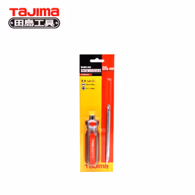 田岛 透明柄彩条柄双头两用螺丝批100；EJT6-100