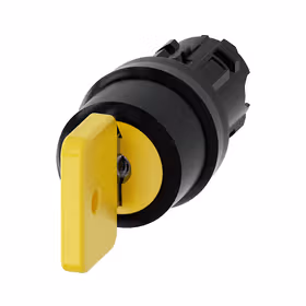 西门子 钥匙开关O.M.R,22mm,塑料,锁闭编号73033,黄色,附带2把钥匙,3个开关位置,锁定,拔出钥匙I+O+II；3SU10004JL110AA0