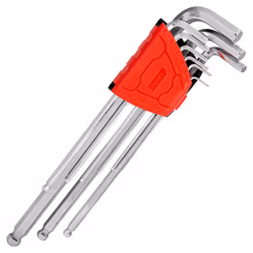 得力 工业级镜面特长球头内六角组套S2   9件套；DL2270