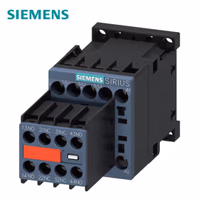 西门子 功率接触器,7A,3kW,2NO+2NC,230VAC,50/60Hz,3极,尺寸S00螺栓型端子连接辅助开关不可解；3RT20151AP043MA0