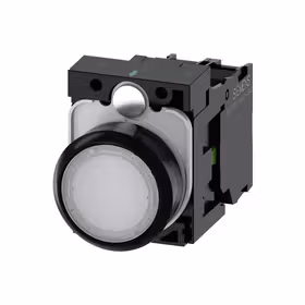 西门子 发光按钮,22mm,圆形,塑料,白色,按钮,平,键控式,1S,AC/DC24V,螺栓型端子连接；3SU11020AB601BA0