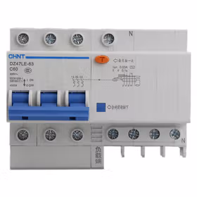 正泰 漏电微型断路器；DZ47LE-63 3P+N C25 30mA