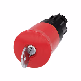 西门子 蘑菇头急停按钮,22mm,塑料,红色,40mm,带钥匙开关BKS,锁闭编号E9(VW),强制锁定,钥匙解锁,供货不包含钥匙；3SU10001HN200AA0