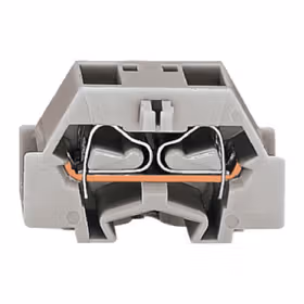 万可(WAGO) 4线接线端子,带有固定销钉,适用安装板厚度：0.6－1.2mm,孔直径3.5mm,也匹配210-154铝制轨道或DIN 35轨道的209-123安装支架；261-341