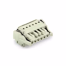 万可(WAGO) 2线孔型连接器,100%防插错保护,锁定卡,2.5mm,焊针间距5mm,6极,浅灰；721-2106/037-000