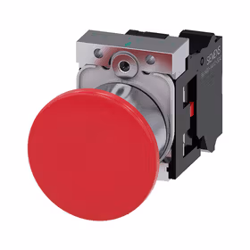 西门子 蘑菇头推拉开关,22mm,金属,高光,红色,40mm,锁定,拉动释放机构,1NC,弹簧型端子连接,带激光标记；3SU11501BA203CA0ZY13