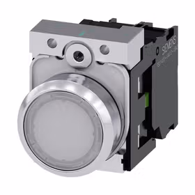 西门子 发光按钮,22mm,圆形,金属,高光,白色,按钮,平,键控式,1S,AC110V,螺栓型端子连接；3SU11530AB601BA0