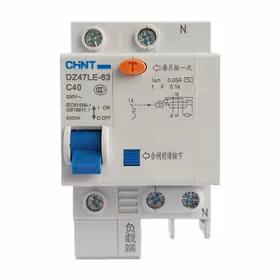 正泰 漏电微型断路器；DZ47LE-63 1P+N C40 30mA