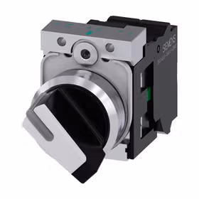 西门子 转换开关,22mm,圆形,金属,高光,白色,旋钮开关,短柄,2个开关位置O-I,锁定,1S,1NC,弹簧型接口；3SU11502BF603MA0