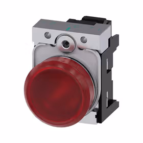 西门子 指示灯,22mm,圆形,金属,高光,红色,透镜,平滑,带支架,集成式LED,AC/DC24V,螺栓型端子连接；3SU11526AA201AA0