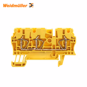 魏德米勒 直通型接线端子,弹片联接,2.5mm,800V,24A,黄色；ZDU 2.5/3AN GE