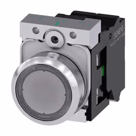 西门子 发光按钮,22mm,圆形,金属,高光,透明,按钮,平,键控式,1S,AC230V,弹簧型端子连接,带激光标记；3SU11560AB703BA0ZY11