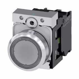 西门子 发光按钮,22mm,圆形,金属,高光,透明,按钮,平,键控式,1S,AC110V,螺栓型端子连接,带激光标记；3SU11530AB701BA0ZY15