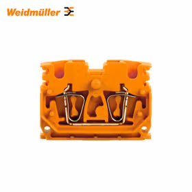 魏德米勒 Z系列,直通型接线端子,额定横截面:2.5mm,弹片联接,橙色,直接安装；ZDUB 2.5-2/2AN/DM OR