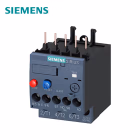 西门子 过载继电器0.35...0.50A规格S00,等级10,安装至接触器,主电路：螺丝端子,辅助电路：螺丝端子；3RU61160FB0