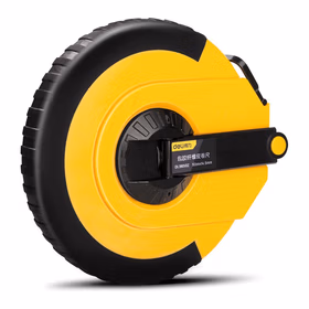 得力 皮卷尺包胶纤维   50mx14.5mm；DL9850Z