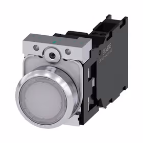 西门子 发光按钮,22mm,圆形,金属,高光,白色,按钮,平,键控式,1NO+1NC,AC230V,弹簧型接口；3SU11560AB603FA0