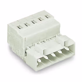 万可(WAGO) 1线针型连接器,100%防插错保护,固定销钉,2.5mm,焊针间距5mm,5极,浅灰；721-605/018-000