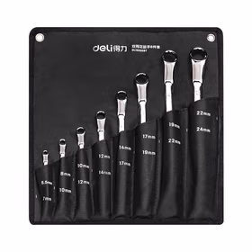 得力 镜面双梅花扳手套装   5.5-24MM；DL150008T