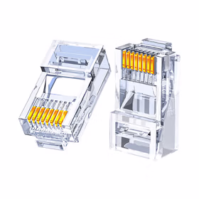 山泽（SAMZHE）SJ-6010六类镀金千兆网络非屏蔽水晶头RJ45网线8P8C连接头Cat6类电脑路由器8芯接头10个/袋