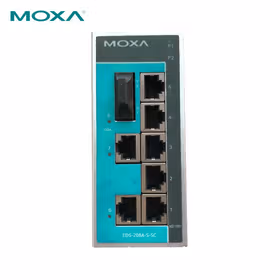 Moxa 8口非网管百兆工业以太网交换机含一个单模光口；EDS-208A-S-SC