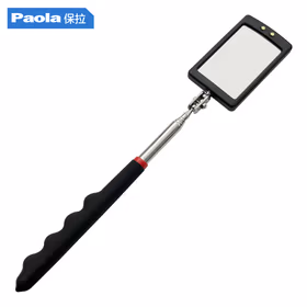 保拉(Paola)方形50*80mmLED灯检测镜880mm 万向伸缩折叠内窥反光镜汽修安全检测镜子探测焊缝燃气维修镜9247