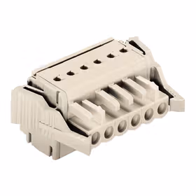 万可(WAGO) 2线孔型连接器,100%防插错保护,锁定卡,2.5mm,焊针间距5mm,4极,浅灰；721-2104/037-000