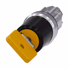 西门子 钥匙开关O.M.R,22mm,金属,高光,锁闭编号73033,黄色,附带2把钥匙,2个开关位置,锁定,拔出钥匙O+I；3SU10504JF110AA0