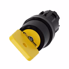 西门子 钥匙开关O.M.R,22mm,塑料,锁闭编号73033,黄色,附带2把钥匙,2个开关位置,锁定,拔出钥匙O；3SU10004JF010AA0