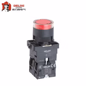 德力西电气 按钮开关头部；LAY5s-EW3 红 钮头(经济型带灯平钮)