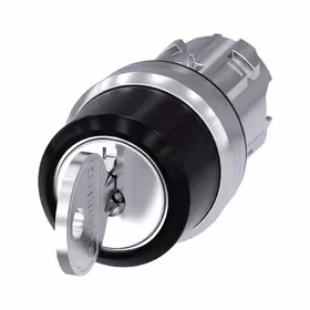 西门子 RONIS钥匙开关,22mm,金属,高光,锁闭编号455,附带2把钥匙,3个开关位置,键控式,拔出钥匙O；3SU10504CM010AA0