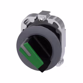 西门子 转换开关,30mm,圆形,金属,亚光,绿色,旋钮开关,短柄,正面固定环,用于扁安装2个开关位置O-I,锁定,；3SU10622DF400AA0