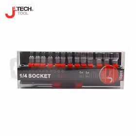 捷科(jetech) 14件6.3mm(1/4")易套装六角套筒组件；SK1/4-14SJ