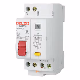 德力西电气 &ldquo;相线＋中性线&rdquo;漏电保护微型断路器；DZ47PLE 1P+N D 32A