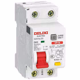德力西电气 小型漏电保护断路器 DZ47sLES 上进线 1P+N(N极直通) C型 20A 50mA ；DZ47SLES1C20R50