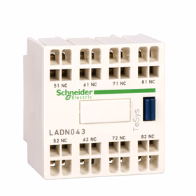 施耐德电气 TeSys接触器辅助触点模块，1NO+3NC；LADN133