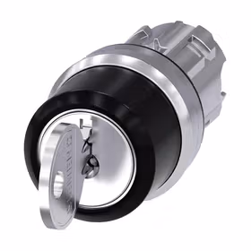 西门子 RONIS钥匙开关,22mm,金属,高光,锁闭编号SB30,附带2把钥匙,3个开关位置,锁定,拔出钥匙II；3SU10504BL310AA0