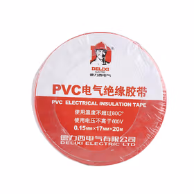 德力西电气 PVC电工/电气胶带；0.15mm*17mm*20米 红色