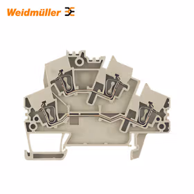 魏德米勒 直通型接线端子,双层端子,弹片联接,2.5mm,800V,24A,棕色,深褐；ZDK 2.5-2 DB+BR