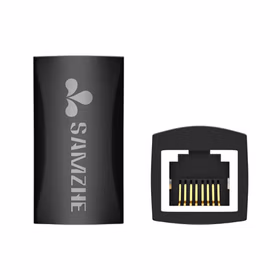 山泽(SAMZHE) RJ45网线连接器对接头网络直通头模块网线延长8P8C 黑色；101BK