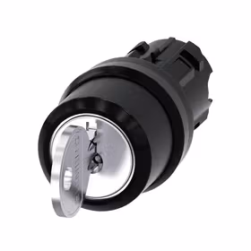 西门子 RONIS钥匙开关,22mm,塑料,锁闭编号SB30,附带2把钥匙,3个开关位置,锁定,拔出钥匙I+O+II；3SU10004BL110AA0