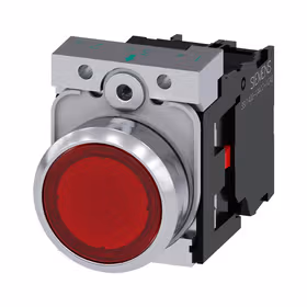 西门子 发光按钮,22mm,圆形,金属,高光,红色,按钮,平,键控式,1NC,AC230V,螺栓型端子连接；3SU11560AB201CA0