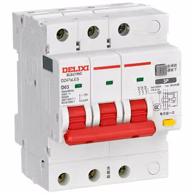 德力西电气 小型漏电保护断路器 DZ47sLES 上进线 3P C型 16A ；DZ47SLES3C16