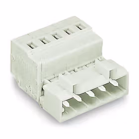 万可(WAGO) 1线针型连接器,100%防插错保护,固定销钉,2.5mm,焊针间距5mm,7极,浅灰；721-607/018-000