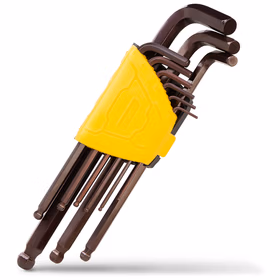 得力 工业级古铜色加长球头内六角组套S2   9件套；DL230709