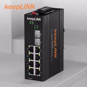 keepLINK KP-9000-75-2FX8TX-SFP 管理型工业交换机2光8电百兆导轨式
