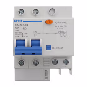正泰 漏电微型断路器；DZ47LE-63 2P C60 30mA