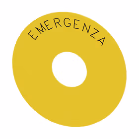 西门子 名称牌支架圆形,用于急停蘑菇形按钮,黄色,自粘式,外径75mm,内径23mm,带标记：紧急；3SU19000BC310JA0